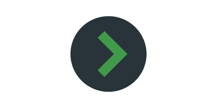 Dark green right arrow button graphic for interface navigation and clicks.