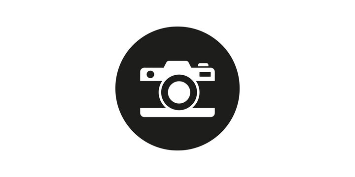 Black camera flat icon for photography and media recording interface use.