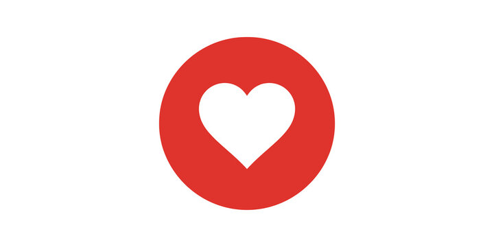 Red heart shape graphic vector design element for romantic creative art.