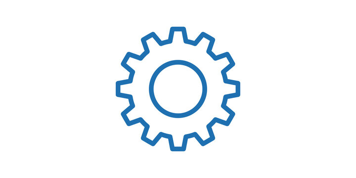 Blue outline gear icon representing settings or customization options.