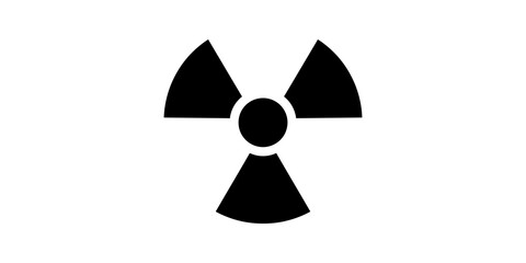 Radiation hazard symbol black radioactive sign for nuclear safety warning. © zain