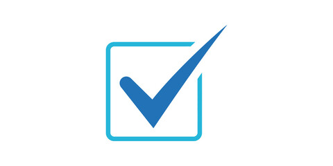 Check mark box blue tick icon for confirmation and task completion status. © zain
