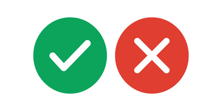 Green check and red cross icons for selection choice verification status.
