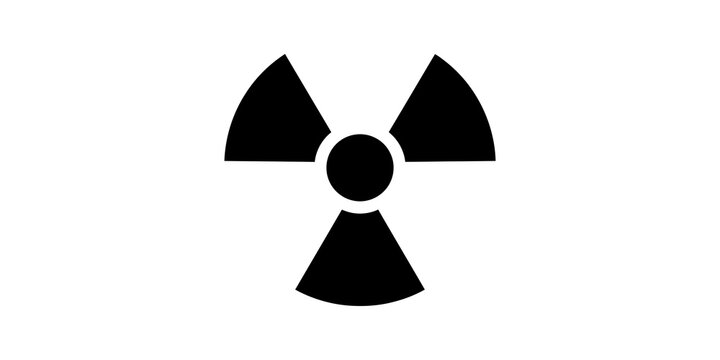 Radiation hazard symbol black radioactive sign for nuclear safety warning.