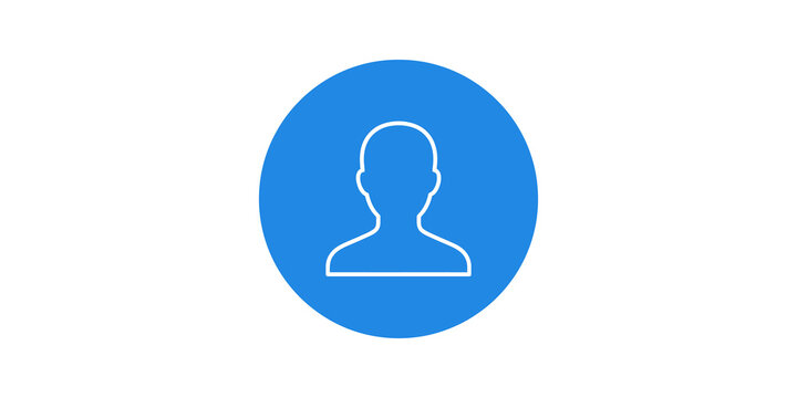 User profile avatar blue circle button for website member login interface.