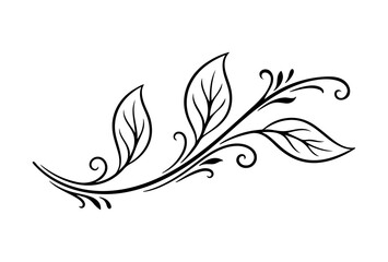 minimal botanical graphic sketch drawing, trendy tiny tattoo design, floral elements vector illustration frame © WASIF-MEHMOOD
