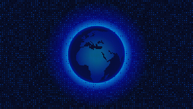 Blue Digital Globe High Technology Network Background Vector Illustration