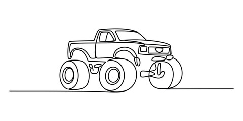 Monster truck continuous line drawing © Mr Ishan