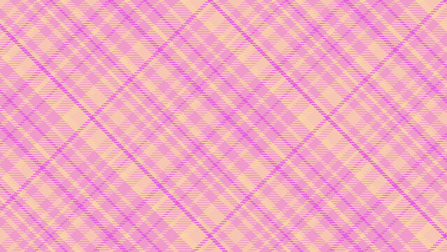 Pastel pink and yellow diagonal tartan plaid woven fabric pattern