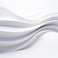 Fototapeta premium Abstract Smooth White Layered Wavy Curved Forms