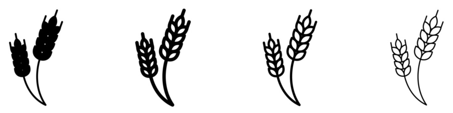 Wheat ear solid glyph icon for agriculture