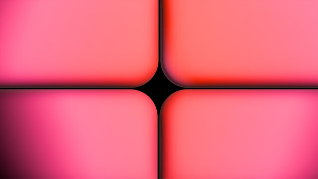 Abstract background with four rounded pink rectangular shapes separated by a black cross