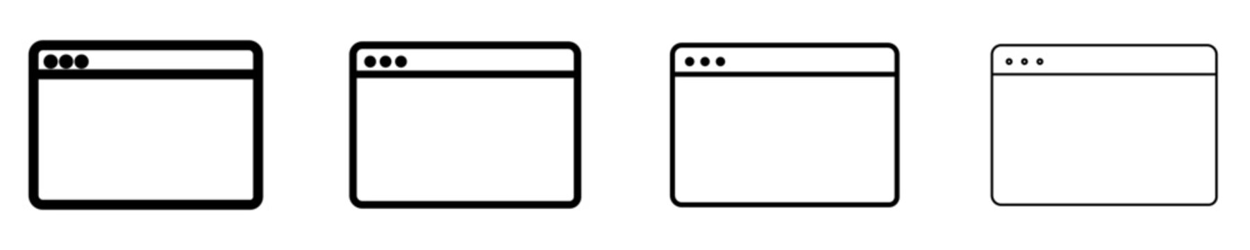 Browser window flat icon for web and app design