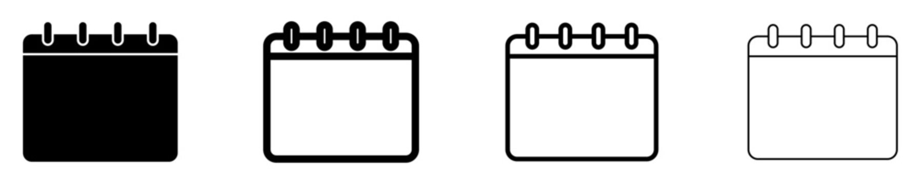 Calendar mixed icon set for schedule and date