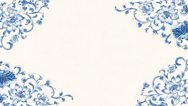 Evenly set corners weighted toward the lower right bouquet