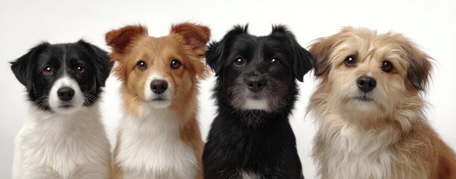 Four Dogs Portrait Studio Shot