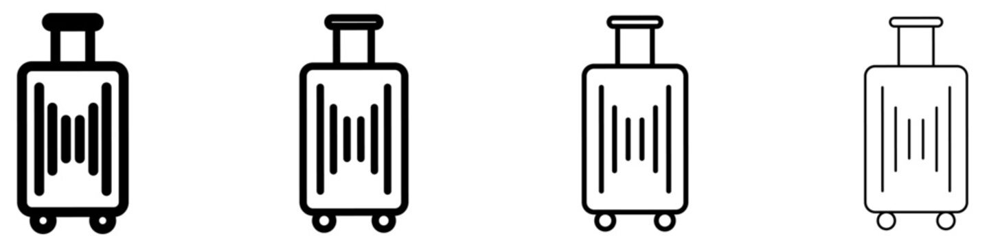 Travel suitcase mixed style icon for journey