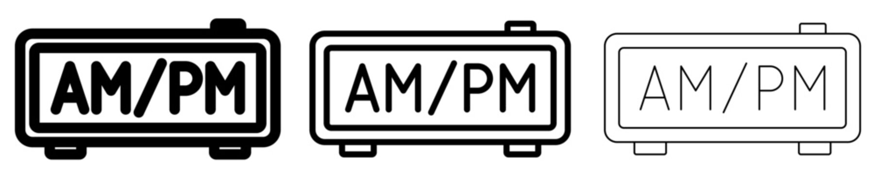 AM PM solid glyph icon for time indicator display