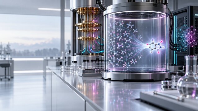 AI-driven Drug Discovery in a Futuristic Quantum Laboratory