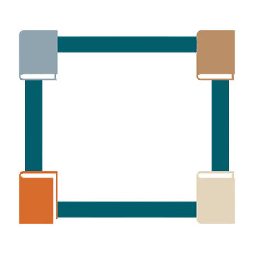 Geometric shapes frame with colorful squares and rectangles
