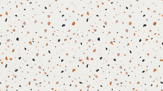 Speckled terrazzo pattern with neutral background and scattered chips texture