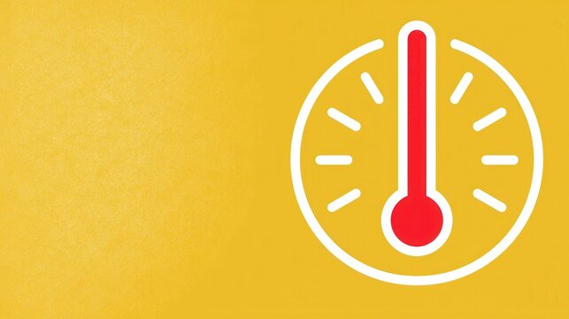Thermometer illustration showing temperature measurement on yellow background