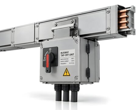 Busbar Disconnect Switch Module Isolated on White Background
