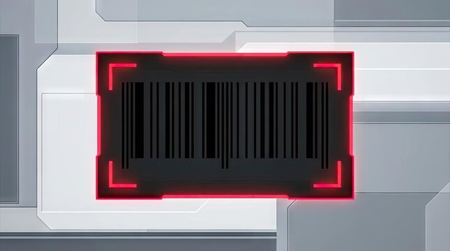 Digital barcode scanner interface with red laser focus.