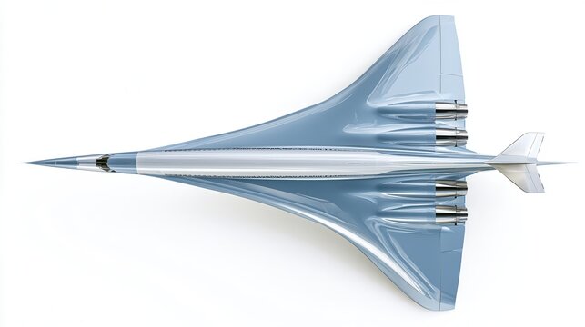 Concept design of a futuristic supersonic aircraft in a studio setting