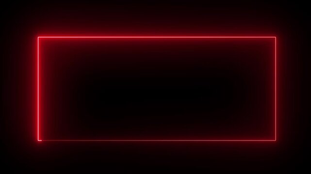 Abstract glowing neon rectangle border frame , Animation of glowing neon rectangles abstract background.