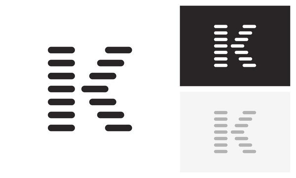  Dynamic Motion Style Letter K Logo Horizontal Dash Elements