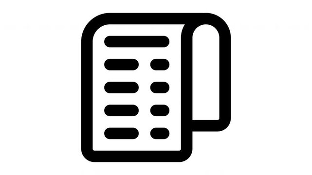 receipt animated Line Icons Premium 4K, Outline Motion Graphics Collection