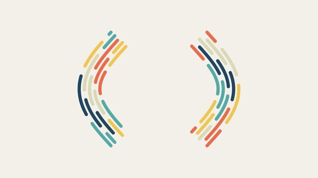 Symmetrical Curved Brackets with Multicolored Dashed Segments