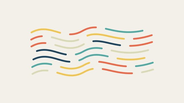 Parallel Rows of Multicolored Dashed Wave Lines