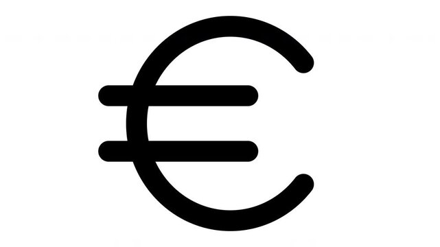 euro animated Line Icons Premium 4K, Outline Motion Graphics Collection