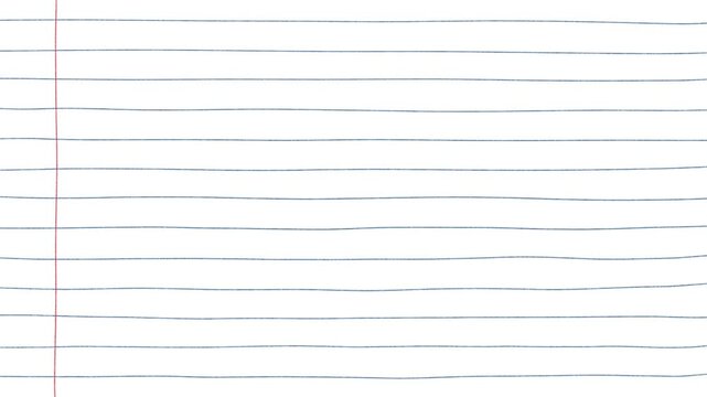 White with Blue Lined Paper Presentation Background, Back to School and Education Concept, Looping Motion Graphic Video