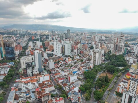 Aerial cityscape of Bucaramanga, Santander, Colombia