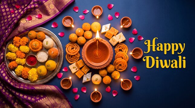 Happy diwali indian festival background with candles diwali day happy diwali day