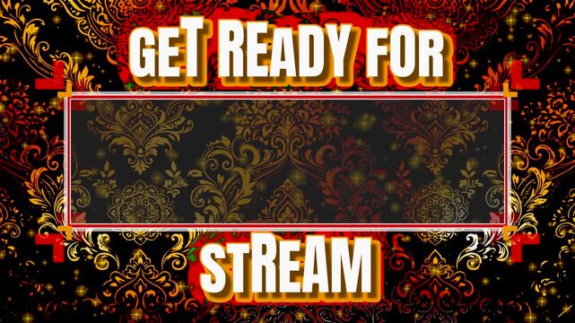 Gold Luxury Damask Stream Starting Background Loop