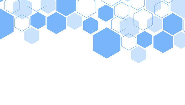 Abstract blue hexagon shape for frame illustration design