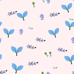 Fototapeta premium Stylized floral and leaf pattern