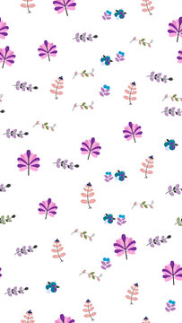 Stylized floral and leaf pattern