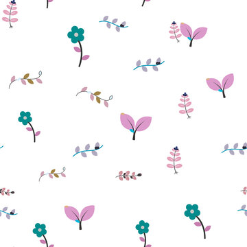 Stylized floral and leaf pattern