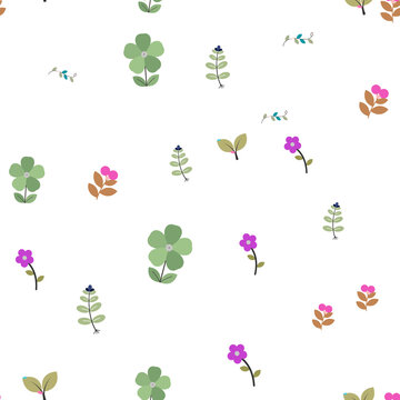 Stylized floral and leaf pattern