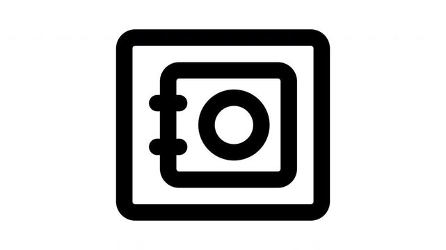 safe box animated Line Icons Premium 4K, Outline Motion Graphics Collection