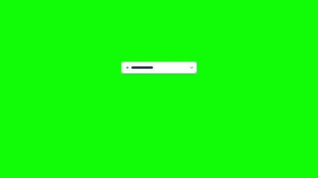 Minimalist UI Dropdown Menu Animation on Green Screen. Generic user interface selection box with lines representing list items for software or web app development and interaction design.