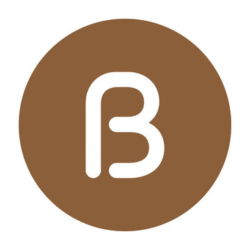 Brown circle logo with white letter B symbol