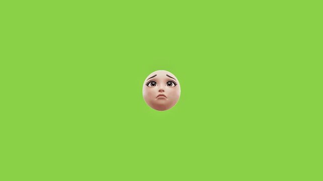 Three cartoon faces displaying various expressions of crying and sadness on a green background with each illustrating different stages crying emotional distress stylized facial appearing row with eyes