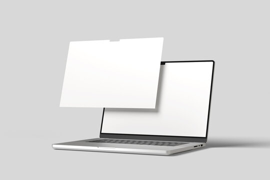 Present laptop screen website mockup for showcasing your design to clients