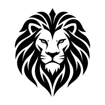 Powerful Lion Face Silhouette for Tribal and Mascot Art